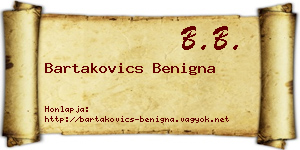 Bartakovics Benigna névjegykártya